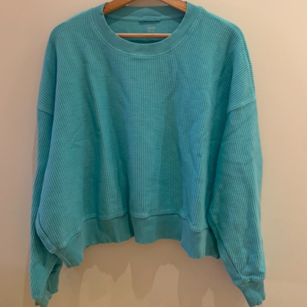 Aerie Love Corded Cropped Crew Sweatshirt, Medium